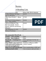 AS and A2 Physics. Summer 2014 Reading List