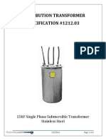 1212.03 15kV Submersible Transformer Specification