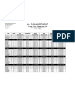 AL - SUNNAH MOSQUE Manchester Prayer Time Table Dec. 09