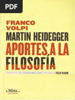 Franco Volpi Martin Heidegger Aportes A La Filosofia