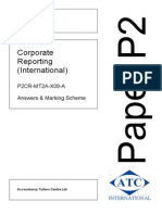 Corporate Reporting (International) : P2CR-MT2A-X09-A Answers & Marking Scheme