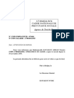 Attestation de Reprise Cnps