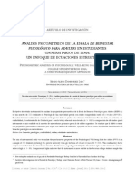 Análisis Psicométrico de La Escala de Bienestar Psicológico en Universitarios