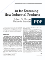 Criteria For Screening New Industrial Products Cooper