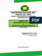 Procesos I - Manual Del Curso de Ingeniería de Procesos I & Procesos Agroindustriales (Teoría)