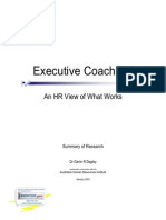 Executive Coaching:: An HR View of What Works