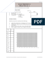 Electronics 1 Practical 2: AIM: To Determine The Characteristic Curve of A Diode. Equipment Required