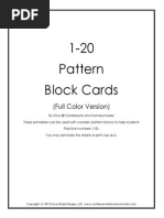 1-20 Pattern Block Cards: (Full Color Version)