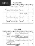 August Calendar