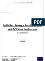 SABMiller: Strategic Position in 2007 and Its' Future Implications