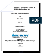 Changing Mindsets in Consumption Pattern of SOFT DRINK in Rural Market