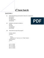 6th Form Test#1