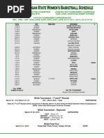 MSU Women's Schedule 2014-2015