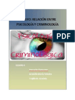 Ensayo: Relación Entre Psicología y Criminología