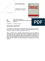 Parametric Study of Abrasive Wear of Co CRC Based Flame Sprayed Coatings by Response Surface Methodology 2014 Tribology International