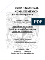 PRACTICA 2 Equilibrio Entre Fases. Construccion Del Diagrama de Fases Del Ciclohexano