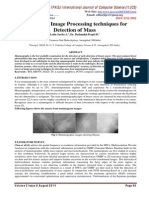 A Survey of Image Processing Techniques For Detection of Mass