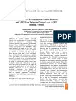 A Survey On TCP (Transmission Control Protocol) and Udp (User Datagram Protocol) Over Aodv Routing Protocol