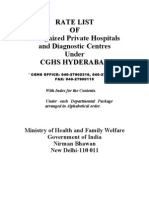 RATE LIST of Recognized Private Hospitals and Diagnostic Centres Under