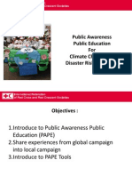 Presentation Slides: Public Awareness and Public Education For Climate Change and Disaster Risk Reduction