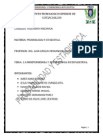 Independencia y Dependencia de Estadistica