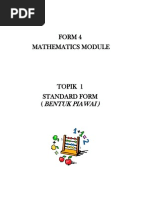 Form 4 Mathematics Module: Bentuk Piawai)