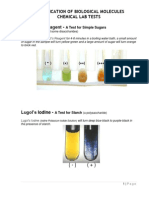 Identification of Biomolecules LAB TEST RESULTS