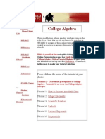 College Algebra: Wtamu Virtual Math Lab