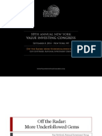 Off The Radar More Underfollowed Gems GutGottfried ValueInvestingCongress 9-8-14