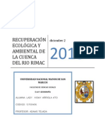 Plan de Recuperación Ecológica y Ambiental de La Cuenca Del Río Rimac (Lima, Perú)