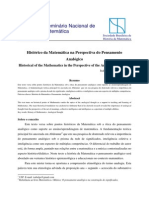 Histórico Da Matemática e Pensamento Analógico