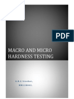 Macro and Micro Hardness Testing: A.R.G Sreekar, M M 1 2 B 0 0 2