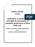 Evaluation of Marketing Strategies & Assessment of Consumer Preferences of Bata India Ltd.