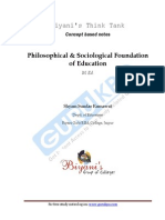 Philosophical & Sociological Foundation of Education