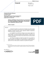 España. Informe Del Relator Especial ONU Sobre La Promoción de La Verdad, La Justicia, La Reparación y Las Garantías de No Repetición