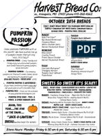 October Menu 2014