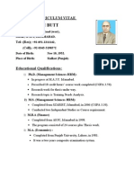 Ismatullah Butt: Curriculum Vitae