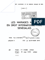 Les Mariages Mixtes en Droit International Prive Senegalais PDF