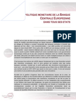 La Politique Monetaire de La Banque Centrale Europeenne Dans Tous Ses Etats