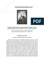 Resposta de Allan Kardec A Uma Mensagem Dos Espíritas de Lyon