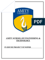 Amity School of Engineering & Technology: In-House Project Synopsis