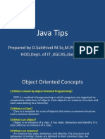 Java Tips: Prepared by D.Sakthivel M.SC, M.Phil, MBA HOD, Dept. of IT, KGCAS, Cbe