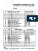 Cronograma de Revisión de Expedientes