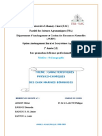 Caracteristique Physico Chimeque Des Eau Marine Beninoise