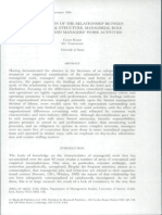 An Investigation of The Relationship Between Organizational Structure, Managerial Role Expectations and Managers Work Activities