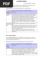 Logs & Error Handling Settings