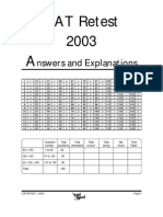 Cat 2003 Retest Solutions