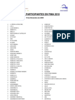 Listado Completo de Expositores FIMA 2010