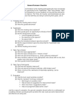 General Evaluator Checklist