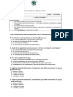 Prueba de Ciencias Naturales 3ºA 23 de Octubre